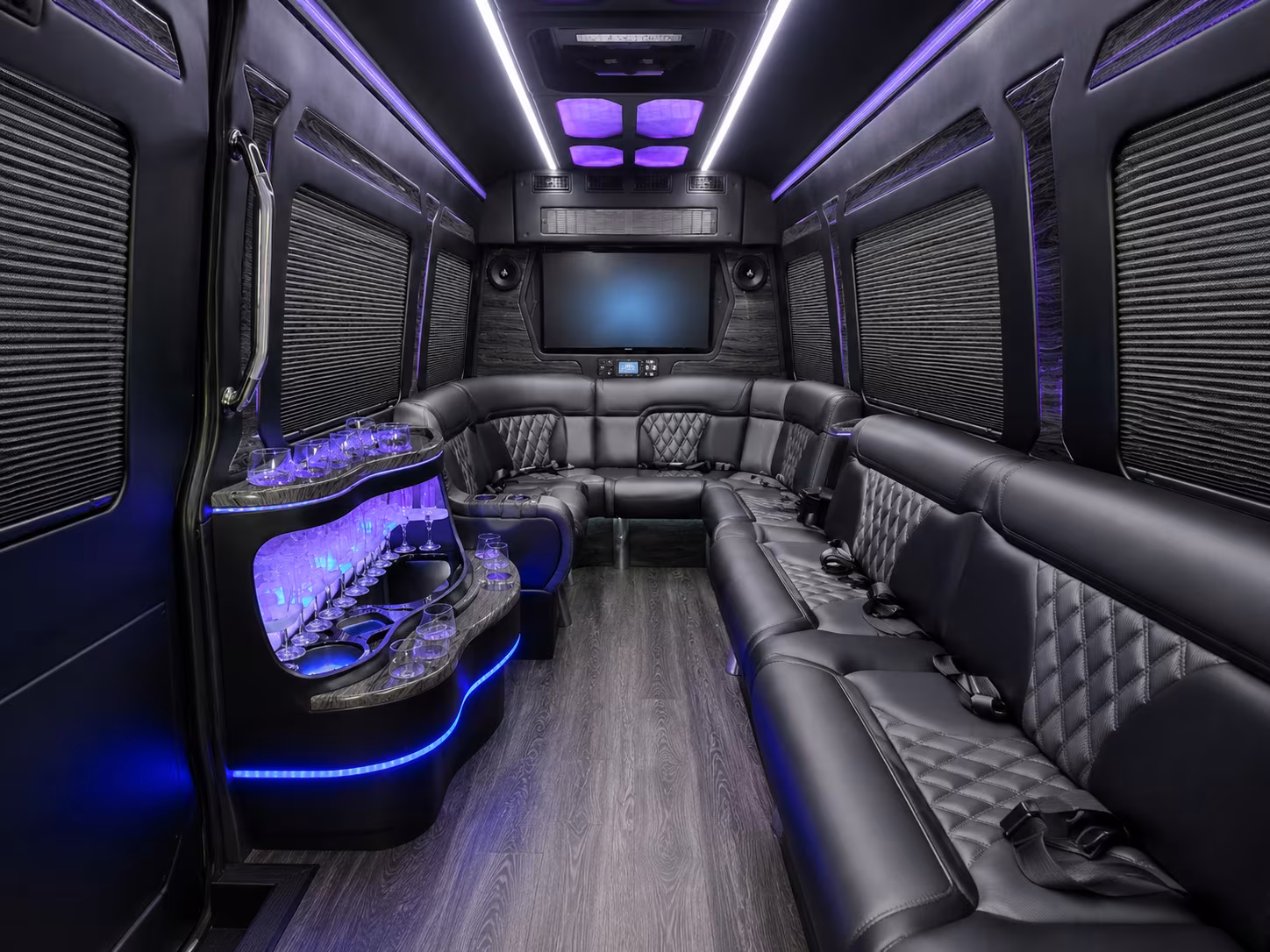 anaheim 40 passenger party bus inside