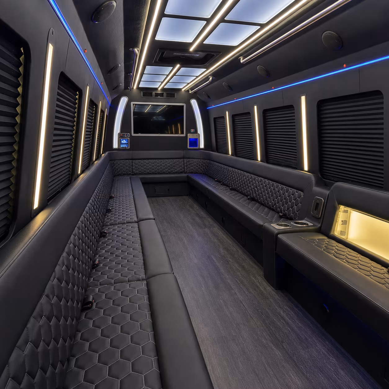anaheim party bus rental interior
