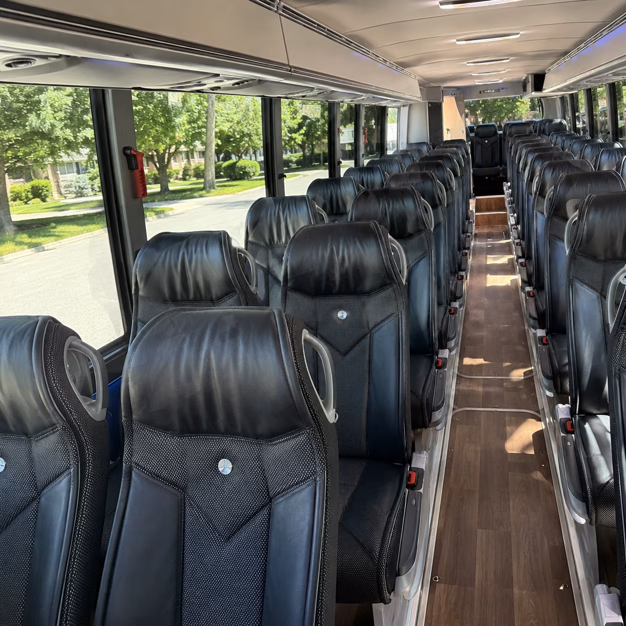 orange charter bus interior gallery