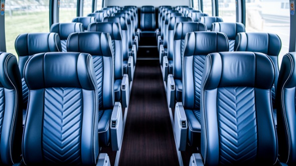 50 passenger charter bus inside anaheim