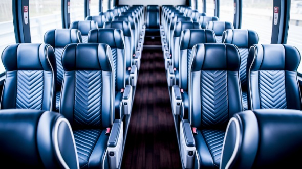 54 passenger charter bus inside anaheim