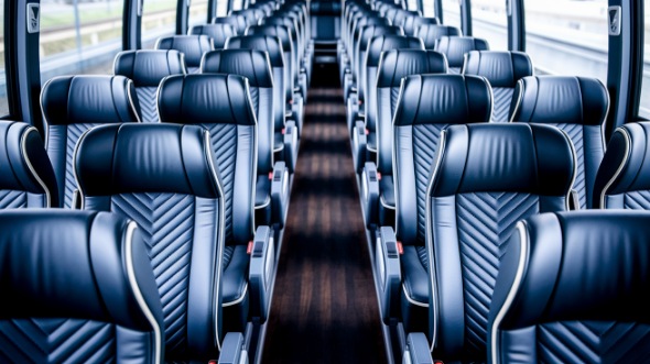 55 passenger charter bus inside anaheim