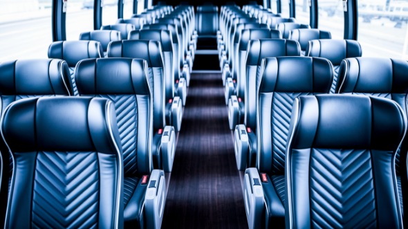 56 passenger charter bus inside anaheim
